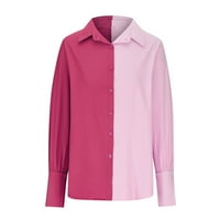 Lenago Womens Worns Bluza plus veličina moda casual tiskarska majica majica s dugim rukavima bluze na