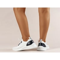 Gomelly Womens treneri pletene gornje čarape za čarape klizne na tekućih cipela lagane stane dame ženske cipele za hodanje crno-bijele 7