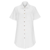 Haljina za čišćenje MIARHB za žene Mini kratki rukav majica majica s majicom niz punu boju l