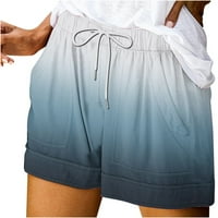 Ženske hlače Ležerne ljetne ženske tiskane casual labave džepove Pokretanje kratkih hlača Mornarica 12