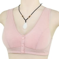 Knosfesna bešavna za žene plus veličina majica BRA ženski prednji dugme Zatvori kompresiju puni pokriveni minimizer Bras Pink 2xl