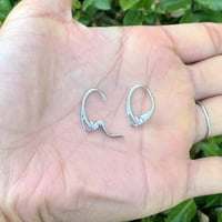 Autentična srebrna srebrna rušica na minđušama Ovalni priključak za uši za naušnice izrada SS15-1