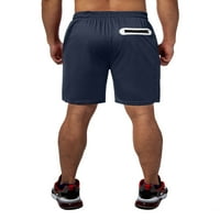 Ležerne prilike za muške kratke hlače, kratke hlače za elastične strugove, teretane, mornarička plava