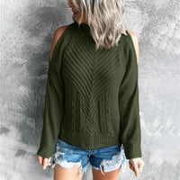 Ženski vrat hladni džemperi na dugim rukavima pletene džemper od pulover vrhovi mens dugih vrata