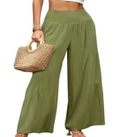 Pudcoco ženske ljetne hlače za noge Elastične visoke struk casual labave sažedne hlače na plaži