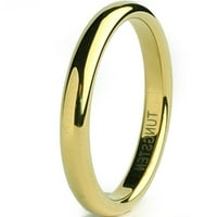 TUNGSTEN CARBIDE Goldtone Muške vjenčane prstene veličine 7,5