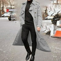 Muška zimska modna dugačka kaputa Jednostavni čvrsti topli reverski poslovni casual kaput