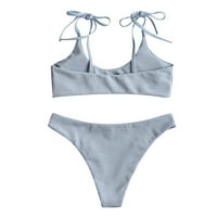 Bigersell kupaći kostimi za žene Žene Bikini visoki struk Split Split kupaći kostimi za kupaće kostimi Žene Žene Žene, Style 10557, svijetlo plavi s