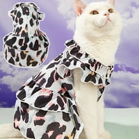 Shulemin haljina za kućne ljubimce, štenadska haljina prozračna dizajna Dvostruki sloj mače mače mali pas Leopard print za zabavu za zabavu