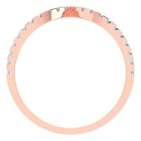 0. CT sjajan okrugli rez simulirani plavi safir 18K ružičastog zlatnog slaganja za ružu SZ 8.25