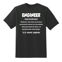 Muški inženjer majica Funny Definicija inženjera Muške grafičke majice Dizajn crne boje