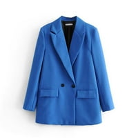Meichang Blazers za žene Jesen Dressy Revel ovratnik Blazer Grace Solid Boja Blazer jakne s dugim rukavima Ležerni kaput