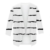 Lroplie ženske vrhove tiskane modne casual tri četvrtine rukava sa kardiganskim džemperi za žene bijeli xxxl