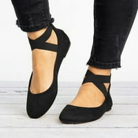 Sandale za zatvorene noge za žene modne singlove cipele Čvrsta boja elastične ravne cipele s niskim