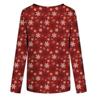 Žene Ljeto Modni Božićni print Okrugli vrat Majica s dugim rukavima TOP bluza Pulover Hot6SL868257