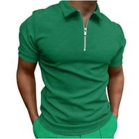 Muški casual košulje sa patentnim zatvaračem Modni V izrez kratki rukav Henleys bluza Ljetni klasični klasični pričvršćen Golf Tee vrhovi
