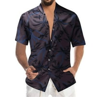 Muškarci Hawaii Štiska majica Muška ljetna modna modna moda Primorski kratki rukav Ispisuje Casual Top bluza Beach DneugeWer Radni vrhovi