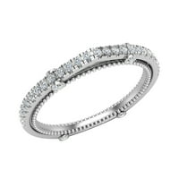 Dijamantni vjenčani pojas podudaranje na vintage dijamantski vjenčani prsten 18k bijelo zlato 0. Carat