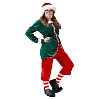 Unizno muški ELF kostim odrasli Deluxe Santa Cosplay odijelo Božićni kostim ELF Santa Helper Costumegreen
