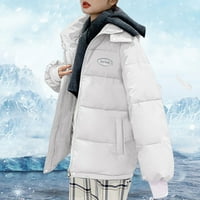 Ženski kaput dugačak zimski kaput prsluk zagrom dukseve s duksevima s džepovima prekrivena jaknom