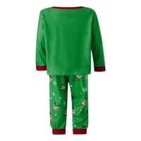 Eyicmarn Porodica koja odgovara Božićne pidžame, crtani elk snježne pahulje tiskane vrhove dugih rukava + elastične pantalone za struku