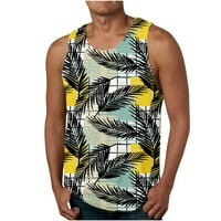 Yuwull muške plaže Havajski tenkovi, smiješne tiskane za odmor ljetne grafičke majice bez rukava TEE