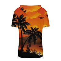 Muška ljetna havajska majica casual majica kratkih rukava print s kapuljačom modne majice majice bluze