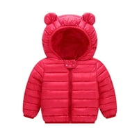 Adviacd kaput od odjeće za dječake za mališane zime toplo obloženo Zip up jakna s dukserom crvena, 90