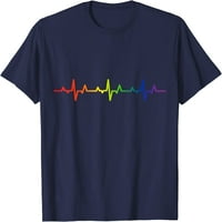 Tree Gay Heartbeat Pride Rainbow Flag LGBTQ Cool LGBT Ally Poklon majica