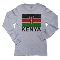 Kenija zastava - Specijalna majica s dugim rukavima od vintage izdanka