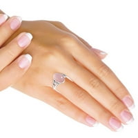 Srebrni prsten za žene - tinejdžeri ružičasti ružin kvarcne kamenje srebrne veličine prstena januarski