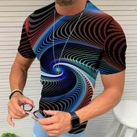 Plus majica za muškarce 3D digitalni tisak dnevni okrugli vrat kratki rukav iluzija Grafičke košulje Casual Funny košulja bluza crna xxxxxl