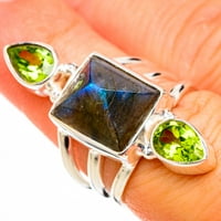 Labradorite, peridot Veličina prstena 6. - Ručno rađen boho vintage nakit RING1264