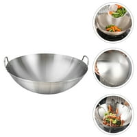 HEMOTON nehrđajući čelik Binaural wok kućna praktična posuda za prženje kuhinje posuđe