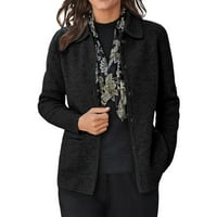 Akiihool kaputi za žene Ženska klasična-fit-fit punog zip useva duks jakna prevelizirana