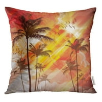 Narančasti na plaži na plaži na suncu Žuto drvo tropska prekrasna obala bacaju jastučnicu za jastuku