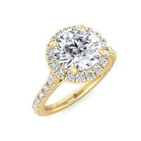 Brooks - Okrugli rez Halo Moissanite Lab - Diamond Angažman prsten