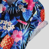 Muška havajska majica cvjetni list ljeto ljeto na plaži košulje za ribolov bluza casual rever kratki