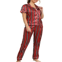 Glonme Dame Pijamas postavlja svilene odjeće za spavanje odjeća noćna kućna odjeća Baggy Lounge set