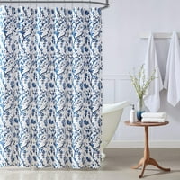 Plavi klasični cvijet vrtni tuš sa zavjesom cvjetni dizajn tiska Plava Leah tuš za tuš kupatilo Elegantni