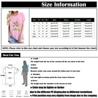 Ženski ljetni vrhovi modni ženski casual labav okrugli vrat kratki rukav Uskršnji ispis majica na vrhu Ladies Top Pink XL