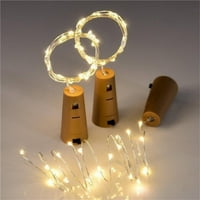 Boca za vino LED svjetla sa plutom, 6. FT LED akumulatorski žica za bateriju s više boja bajke Dekor za božićnu zabavu Vjenčanje spavaće sobe Dorm rasvjeta