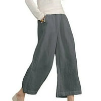 Ženska hlače Prodaja čišćenja ženske murne boje pamučne lamene kafe casual široke noge CAPRIS GREY S P17120