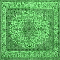 Ahgly Company Indoreni pravokutnik Medaljon Smaragd zelene tradicionalne prostirke, 6 '9 '