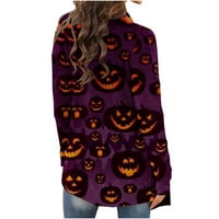 Womens Cardigan Radni s dugim rukavima Lagani prednji otvor Cosy Halloween Džemper za ispis za žene