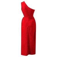 Penskeiy ljetne haljine za žene modne žene Ljeto Čvrsto jedno rame bez rukava izdubljene duge haljine