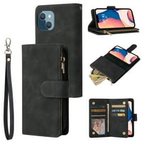 iPhone plus novčanik, Dteck Mekani kožni zipper novčanik Case Magnet Buckle Flip poklopac s slotovima