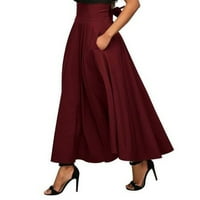 RBAOFUJIE ženske suknje sive suknje Žene Modni Ležerne prilike zavoja u boji Skort suknje za žene L