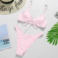 Leey-World High Struiits za žene za ženske djevojke prugasto cvjetni print ruj-hem bikini kupaći kostim