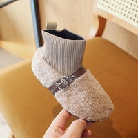 Zimska dječja čizme Dječaci Dječji čarape čizme Okrugli prst ravni dno ne klizanje na čvrstoj boji Pliša veličine 30